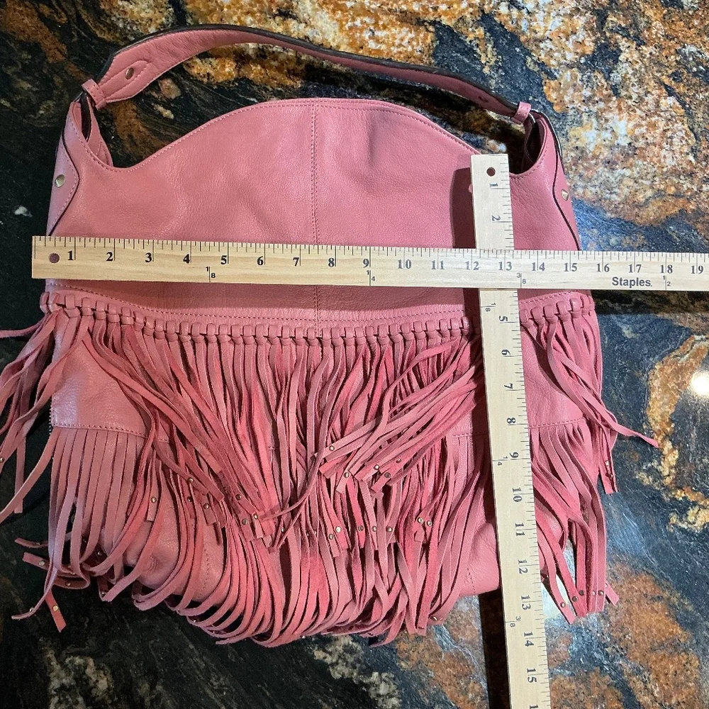 OrYANY Stevie Pink Leather Fringe Conceal Carry Handbag Pristine Condition
